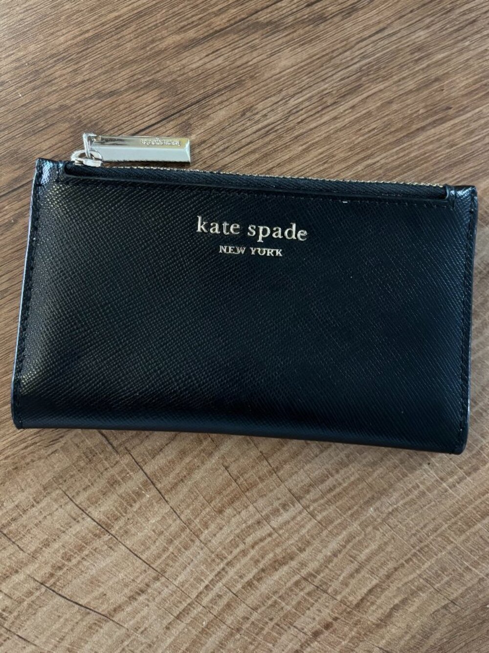 Slim Black Leather Bifold Wallet | Kate Spade
